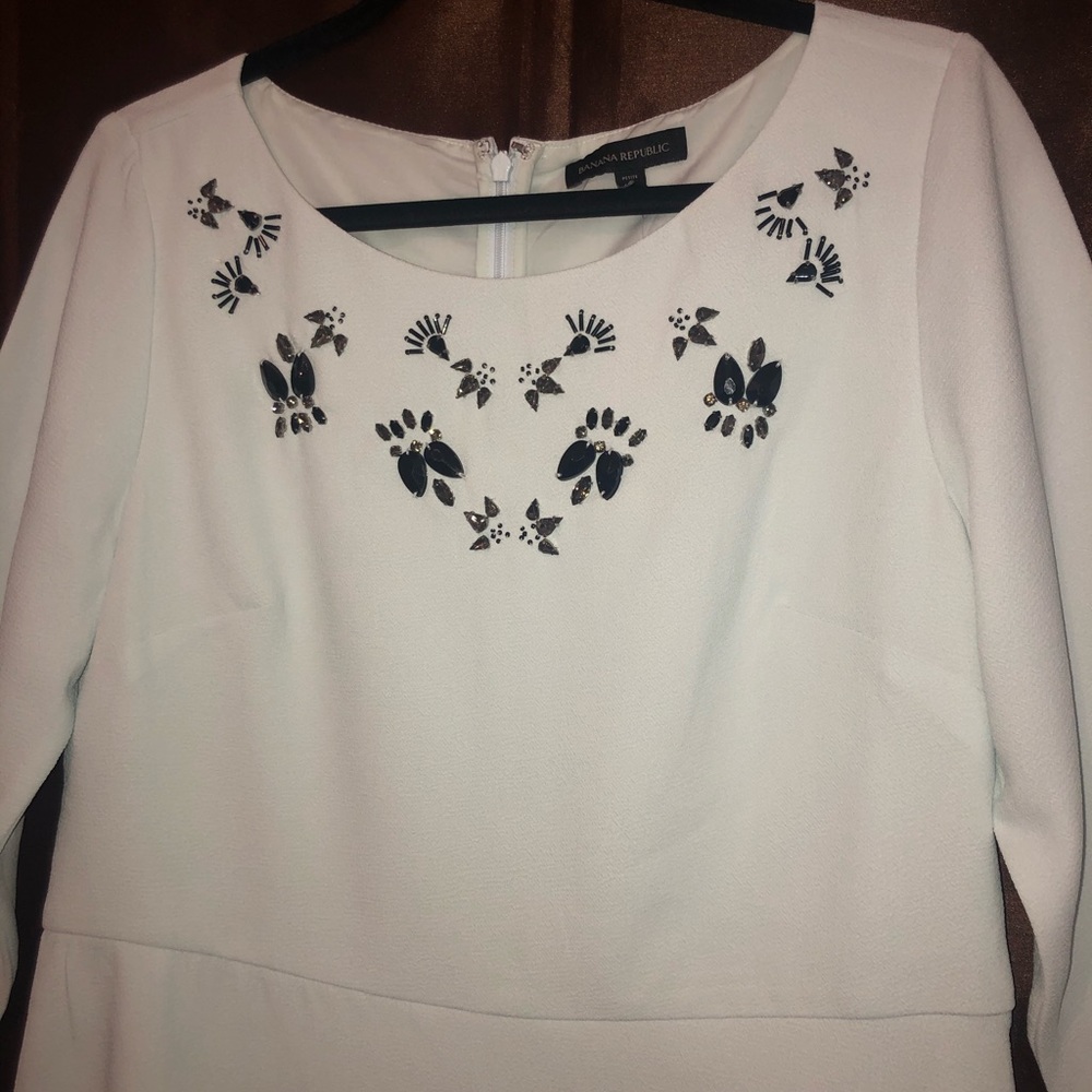 Banana Republic Embellished Dress Size 14P - Picture 6 of 12
